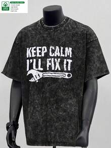 Camiseta de Cuello Redondo para Hombre G11 con Estampado de Coches y Diseño en la Espalda| Camiseta retro de hombre, estilo urbano, de corte holgado y con efecto lavado ácido. - Negro - Ver 4