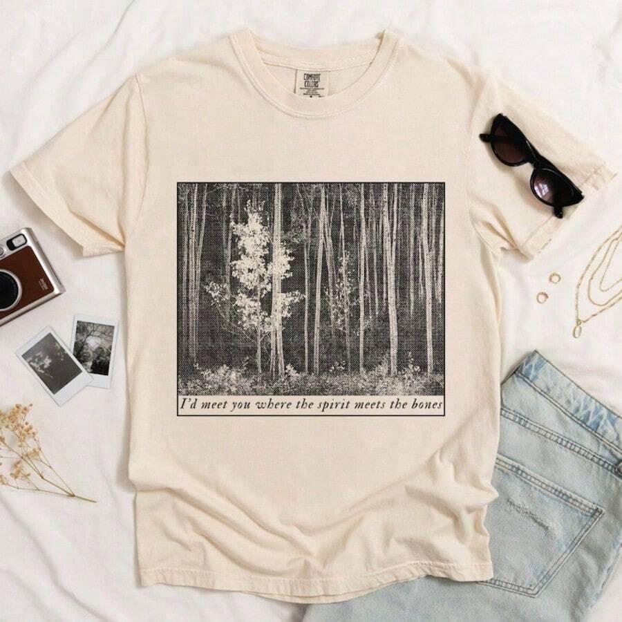 Unisex Size. 1packThe Lakes Lyric Shirt, Taylor Shirt, Taylor Merch, 1.9.8.9 Album, Evermore Lyric Tee, LVR Album, EraY2Y-Summer Outfits For Wosoft Pattern - 杏色1 - 查看 1