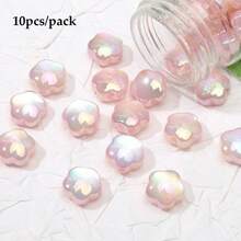beadia 10顆 10mm 精緻貓眼梅花壓克力貝殼光澤珠,適用手鍊、項鍊、珠飾吊墜、珠飾配件裝飾珠 - 花朵 - 查看 11