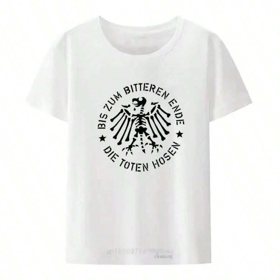 Zum Bitteren Ende Die Toten Hosen T-Shirt, Unisex Short Sleeve Crew Neck T-Shirt, Hipster Graphic Tees, Casual Streetwear - 白色 - 查看 1