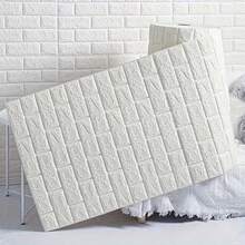 1/5/10/20 piezas Papel tapiz autoadhesivo con patrón de ladrillo 3D, pegatina de pared de espuma a prueba de agua y anticolisión, pegatina decorativa con textura de ladrillo blanco, adecuada para dormitorio, sala de estar y renovación de hogar de alquiler, decoración de baño y cocina, pegatina de pared de ladrillo de espuma autoadhesiva a prueba de agua y humedad (5 piezas/set) - Varios estilos - Ver 4