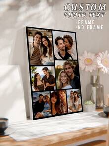 1pc Personalized Photo Canvas Print - Customized Wall Art With Your Photo, Suitable For Bedroom, Living Room, Wedding, Baby, Pet, Family, Love, Couple, Friend, Picture, Photo, Framed Wall Art, Christmas Gift, Best Friend Gift, Family Gift, Birthday Gift, Gift For Family/Friend/Girlfriend/Boyfriend - Style-4 - View 2