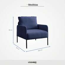 Sillón Mónaco Gris Oscuro Sofá Individual Moderno para Sala, Diseño Elegante, Tapizado en Tela Suave, Estructura Resistente, Ideal para Sala, Recámara u Oficina (Azul Oscuro) - Gris Oscuro - Ver 12