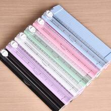 1pc Mini Guillotine Paper Trimmer, Desktop Paper Cutter With Safety Blade - PVC Material, Manual Operation (Multiple Colors) - Multicolor - View 3