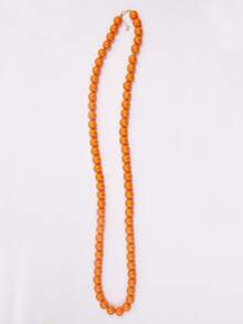 1pc Bohemian Style Acrylic Bead & Geometric Pattern Long Necklace For Women, Handmade, Suitable For Layering, Summer Beach Wear, Holiday Gift, Daily Use - Long Beaded Necklace - View 14
