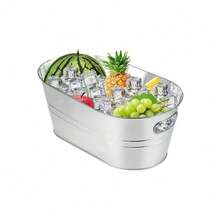 1pc Metal Beverage Cooler Bucket With Handle, Suitable For Parties, Weddings, Barbecues, Outdoor Activities And Daily Beverage Service - View 9