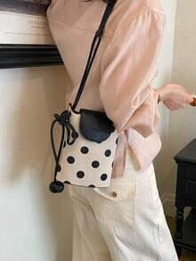 New Fashion Polka Dot Fabric Retro Straw Woven Casual Lightweight Summer Korean Style Niche Phone Bag, Pastoral Fresh European And American Style Shoulder Crossbody Lady Exquisite Commute Shopping Street Vacation Class Women's Bag - Multicolor - View 8