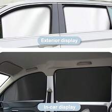 4 buah Tirai Pelindung Matahari Jendela Samping Mobil Magnetik - Warna Perak Titanium, Tirai Privasi Depan dan Belakang, Perlindungan UV, Cocok untuk Beludru dan Tempat Ganti Popok, Cocok untuk Sedan, Mobil, SUV, Daya Rekat Kuat, Dapat Digunakan Sebagai Tirai, Aksesori Mobil - Pelindung matahari jendela samping - View 5