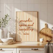 1pc Frameless Halloween Pumpkin Spice Quote Print Fall Kitchen Wall Art Aesthetic Apartment Living Room Bedroom Decor Back To School Funky Posters Dorm Essentials - Frameless - View 1