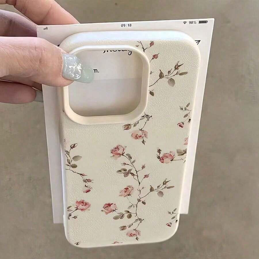 2026 Youthful And Modern Cell Phone Case, Cute, Minimalist, Luxury, With White And Pink Floral Elements, Phone Case, Cute, Pink, Minimalist, Matte White, Premium Phone Case, 1 Piece, Matte White Phone Case With Lens Protection, With 3 Cute Orchid Flower Patterns, Compatible With 16 Pro 15 14 Plus 13 12 11, Water Resistant, Shockproof, Drop Resistant And Scratch Resistant, Birthday Gift, International Version, Not The National Version - 多色 7 - 查看 1