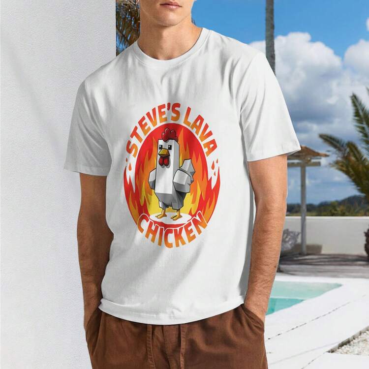 Men's Short-Sleeved T-Shirts With Round Neck, Printed With Hawaiian Graphics, Casual, Vintage Style, For Summer. - 白色 - 查看 1