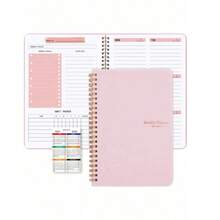 1 Spiral Bound Undated Weekly Planner Notebook With Habit Tracker And Goal Layout, Lightweight Soft Daily Planner Journal, Elegant Office Stationery, Thoughtful Teacher's Day Commemorative Gift, Daily Organization And Holiday Gift - Multicolor - View 10