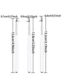3pcs Ultra-Fine Nail Art Brushes Set - White Handle Professional Detail Painting Brushes For Line Drawing, Dotting, DIY Nail Art Design And Nail Care - Multicolor - View 9