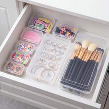 Tomnk 28 Pack Small Plastic Storage Boxes Craft Organizers Rectangular Containers With Lids For Bead, Jewelry, Office Supplies Small Items Room Storage Home Storage Bedroom Storage, Back To School Season - Clear - View 5