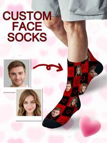 1 Pair Of Custom Socks, Custom Face Socks,Custom Photo Socks, Funny Socks, Put Any Face On The Socks, Best Gift For Girlfriend/Boyfriend - Multicolor - View 4