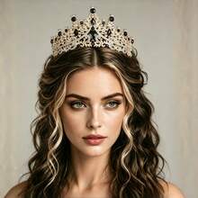1 buah Mahkota Paduan Logam Bergaya Barok Vintage dengan Hiasan Berlian Imitasi Bentuk Tetesan Air, Cocok untuk Pernikahan, Ulang Tahun, dan Pesta Liburan Wanita - Berwarna merah muda - View 6