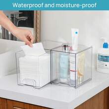 Vtopmart Stackable Storage Drawers, Acrylic Organizer With 24 Non-Slip Mats, Bathroom Organizer For Changing Table, Bathroom (5 Pack: Wide + Tall + Small) - 4-pack-height - View 7