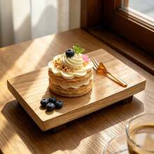 1 pièce Plateau de service rectangulaire en bois, plateau multifonction pour collations, desserts, café et thé, accessoire de cuisine, convient pour la cuisine, le café, le salon, cadeau idéal pour la fête des mères, la fête des pères, Noël, Thanksgiving, mariage et décoration de rassemblement familial - Voir 9