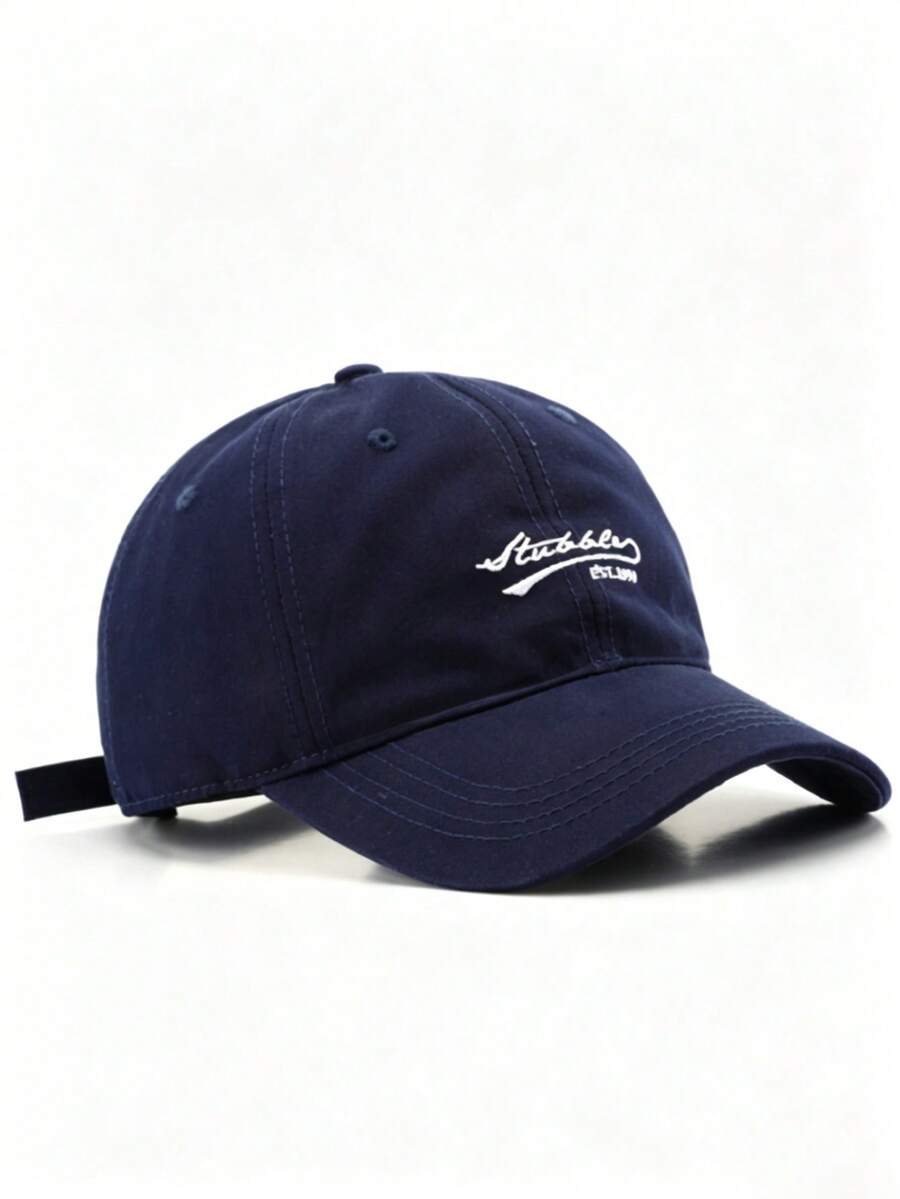 1pc Unisex Embroidered Letter Baseball Cap, Adjustable Size, Sun Protection, Fashionable, Soft Crown, Extra Wide Brim, Soft Sweatband, Lightweight, Classic Versatile Style, Suitable For Outdoor Sports And Daily Wear