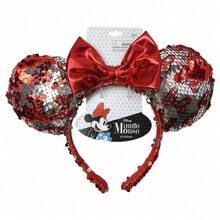 Minnie [組合省錢] Disney 米妮老鼠亮片耳飾髮箍 & 銀色耳飾髮箍 & 發光項鍊套裝組合 – 輕量且可調節，舒適貼合，閃亮亮片，服裝配件，兒童飾品，適合兒童的完美禮物，米妮老鼠粉絲禮物，生日派對 & 度假紀念品 - 彩色 - 查看 2