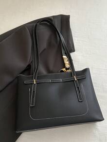 New Luxury High-End Pattern Versatile Women's Shoulder Bag Tote - Black - View 8