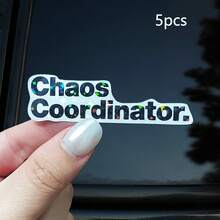 1/2/5pcs "Chaos Coordinator" Funny Bold Text Sticker, Suitable For IPad, Phone Case, Water Bottle, Book, Laptop, Notebook, Car Glass, Diary, Desk, Luggage - A - View 10