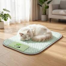 Cooling Dog Bed Mat, Breathable Ice Silk Pet Cooling Pad With Cute Panda Pattern, Washable Non-Slip Summer Sleeping Cushion For Small Medium Dogs & Cats - Green - View 4