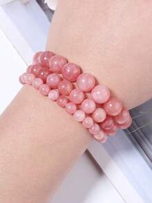 1 String Natural Ice Sunstone Loose Pink Beads Suitable For Diy Bracelet Necklace Earring Making Jewelry Accessories 6/8/10mm - Watermelon Pink - View 4