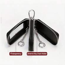 Dompet Kunci dengan Jendela Transparan, Gaya Sederhana, Dompet Koin dengan Resleting Ganda, Tempat Kunci Mobil Satu Bagian, Hadiah Halloween, Hadiah Hari Guru, Hadiah untuk Pria, Hadiah untuk Wanita - MultiWarna - View 4