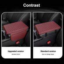 Funda protectora Universal para consola central de coche, cojín para reposabrazos con bolsillo, alfombrilla para reposabrazos, soporte para codo, almacenamiento de reposabrazos - Marrón - Ver 5