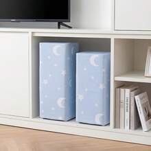 1pc Blue Square Star & Moon Print Dust Cover, Suitable For Home Humidifier And Other Appliances, Can Be Used For Storage Of Various Rectangular Items On Bookshelf, Milk Silk Elastic Fabric Universal Dust Cover - Multicolor - View 3