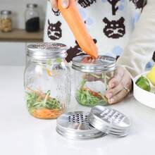1pc Stainless Steel 304 Manual Grater Lid, Suitable For 86mm/70mm Mason Jar/Glass Jar, Rust-Proof Slicer For Lemon/Cucumber/Cheese And More - View 6