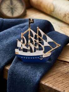 Broches de velero de esmalte de lujo - Alfileres de vehículo elegantes para mujeres unisex accesorios de joyería casual para fiestas / Regalos para amigos insignias decoración - velero - Ver 9