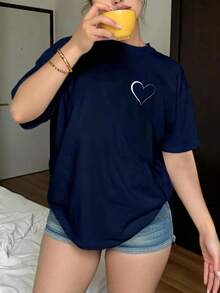 2026 blusas para mujer. Camiseta holgada de manga corta para mujer, disponible en varios colores y hecha de un tejido cómodo, ideal para cualquier ocasión: blanco, azul real, negro, gris, bu - Azul - Ver 1