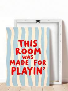 1 pieza Pintura decorativa con cita "Esta habitación es para jugar", rayas azules y rojas, pintura decorativa para sala de juegos, regalo ideal, adecuado para dormitorio, sala de estar, oficina, arte de pared, decoración de pared, decoración del hogar, decoración de habitación, arte de pared en lienzo, póster, arte de pared enmarcado, marco opcional - 1 unidad - Ver 26