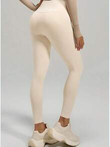 High-Waisted Straight-Leg Sports Leggings With Tummy Control | Shaping, Comfortable And Lightweight - Black - View 7