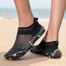 Women's Beach Shoes, Elastic, Quick-Drying, Breathable Fabric, Soft EVA Sole, Ideal For Yoga, Swimming, Water Activities And All Seasons. - 黑色 - 查看 2