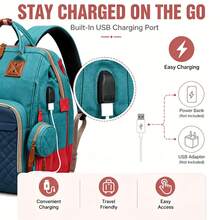 Baby Carrier Diaper Bag Essential Tote Bag For Baby Travel , Travel Storage Bag, Multi-Functional Waterproof Diaper Bag, Stroller Strap Pacifier Box - Blue-green - View 7