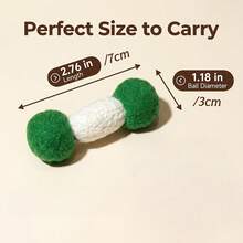 3pcs/Set-Random Color Pet Rabbit Felt Ball With Built-In Bell Dumbbell Shaped Toy - Rabbit Bite And Toss Toy - Consume Rabbit Energy - Simple Play - Toss And Sound To Attract Pet Interest - Rabbit Toy Rabbit Supplies Small Animal Toy - Multicolor - View 2