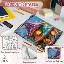 Tlenpo 2 Pcs/1 Set, Floral Pattern Adult Coloring Book - 30 Sheets, 11.2 X 8.3 Inches, For Adults To Relieve Stress, Anxiety And Other Emotions, Holiday Gift, Back To School Gift, Christmas Gift, Halloween Gift, Also A Perfect Choice For Many Other Holiday Gifts (Accessories Not Included) - B - View 4