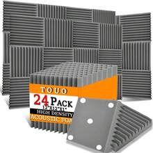 TOUO 8 Warna Panel Busa Akustik Berbentuk Baji, Paket 6-48 Buah, Bahan Perawatan Akustik Dinding Kedap Suara untuk Studio dan Home Theater - Baji - View 12