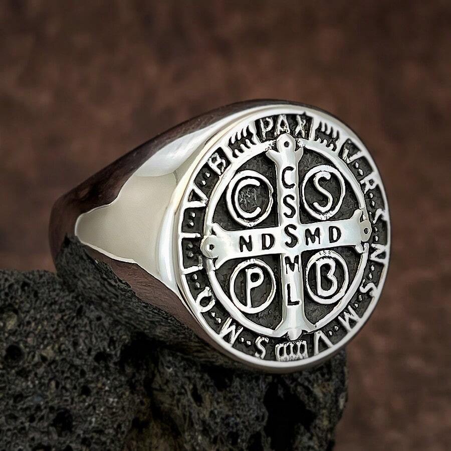1pc European & American Hot-Selling Personalized Stainless Steel Ring, Unisex, Gift For Dad, Colleague, Friend - Ring - View 1
