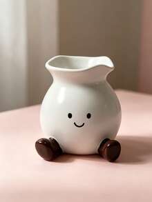 1pc Nordic Style Cute Smiling Face Resin Vase With Feet - Entryway And Bookshelf Decor, Soft Home Accent | Home Decor, Room Decor, Bohemian Style Decor, Desktop Decor, Cute Collectible, Unique Gift - New Model - View 9