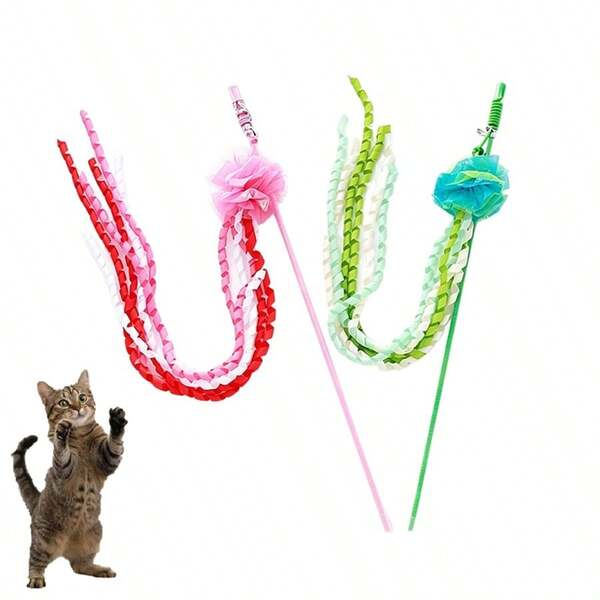 Interactive Cat Teaser Wand Toy, Colorful Tassel Fairy Cat Teaser Wand, Indoor Cat Toy, Suitable For Kittens And Young Cats Interactive Teaser Toy, Pet Supplies