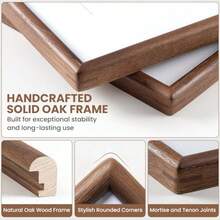 24x30 Picture Frame, Natural Solid Oak Wood, Displays 18x24 With Mat Or 24x30 Without Mat, Tempered Real Glass, Rounded Corner Wooden Photo Frames For Wall Mounting - Walnut Finish - View 4
