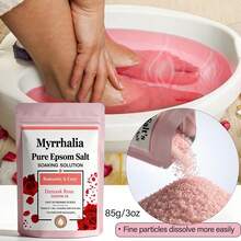 MYRRHALIA 85g/3oz 玫瑰精油艾普森鹽，旅行裝復活節沐浴浸泡鹽，艾普森鹽/艾普森鹽沐浴浸泡鹽/沐浴鹽/艾普森鹽浸泡用，三重玫瑰精油艾普森鹽，蜂蜜玫瑰艾普森鹽，聖誕玫瑰艾普森鹽，硫酸鎂沐浴鹽，足浴鹽，浴室 - Rose - 查看 1
