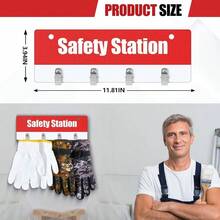 Glove Station Organizer Wall Mount Plastic Glove Holder With Clips Firefighter Baseball Cut Resistant Gloves - 1 + Red 4 Clips Style - View 3