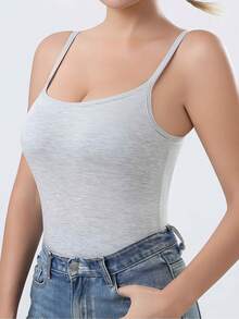 Soft, Comfortable And Very Stretchy Tank Top With Built-In Bra Cups; Stylish And Easy To Wear, Both As An Undergarment And An Outer Garment. - 混合色 - 1 - 查看 4