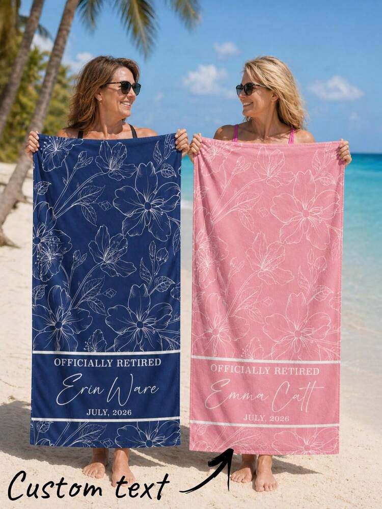 1pc Unique Beach Towel With Custom Name - Ultra Absorbent & Fast-Drying, Perfect For Beach, Swimming, Outdoor, Camping, Travel - A Stylish Must-Have Essential - Multicolor - View 13