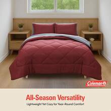 Coleman Comforter Set Full Size Reversible Bed-In-A-Bag– Double-Sided Color Options, All-Season Comforter + Shams + Sheets – Perfect For Home, Cabin Variant 2 - Burgundy/Gray - View 4